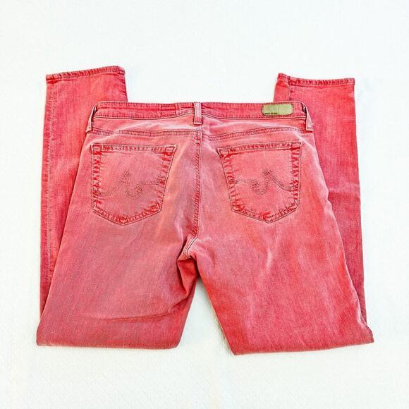 AG The Stevie Ankle Slim Straight Ankle Pink Colored Denim Jeans Size 30 - Picture 5 of 7